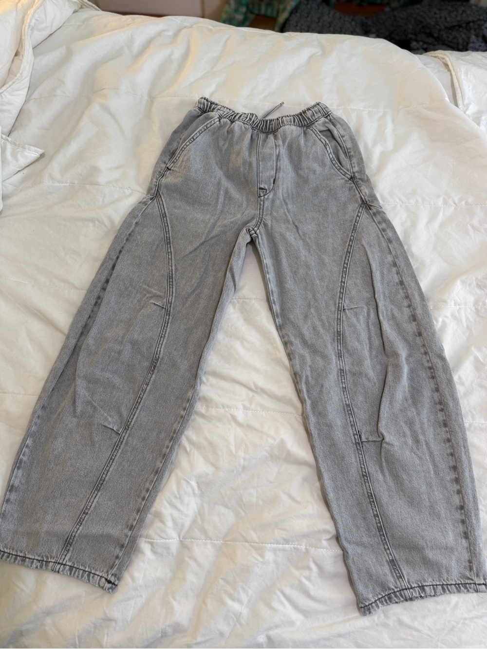 Kids’ Balloon Fit Barrel Leg Gray Skater Jeans